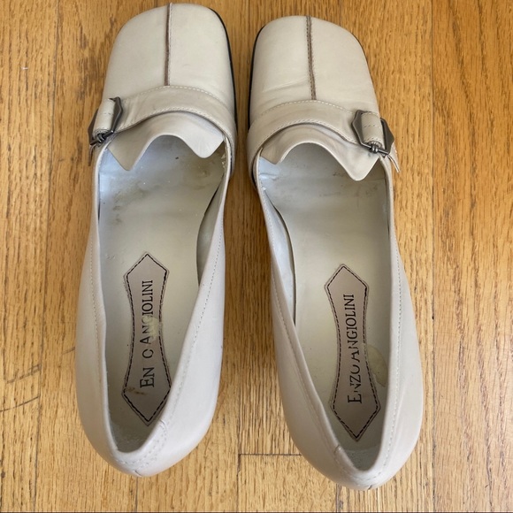 Enzo Angiolini || EA Flexo; Toe Buckle; Leather Kitten Heels; Size 6 1/2M - Picture 9 of 17